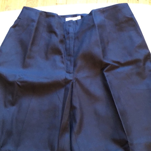 Talbots navy silk wide leg pants - Picture 2 of 5